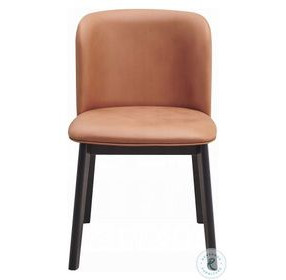 Eliora Camel Polish Microfiber and Black Side Chair Set of 2