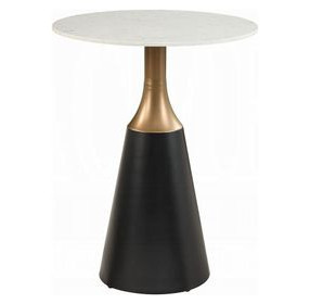 Jaramillo White and Black 28" Round Marble Top Counter Height Table