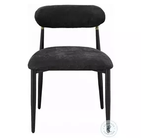 Jaramillo Black Chenille and Black Side Chair Set of 2