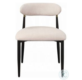 Jaramillo Beige Linen and Black Side Chair Set of 2