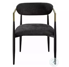 Jaramillo Black Chenille and Black Arm Chair Set of 2