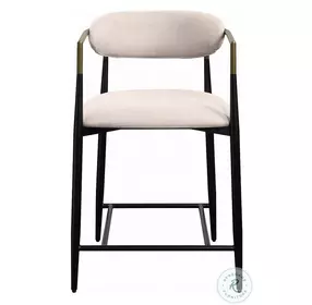 Jaramillo Beige Linen and Black Counter Height Chair Set of 2