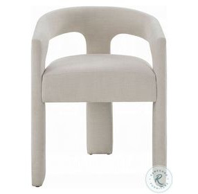 Gamarya Beige Chenille Arm Chair Set of 2