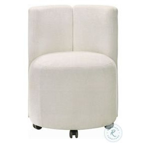 Blayde White Chenille Side Chair with Swivel Set of 2