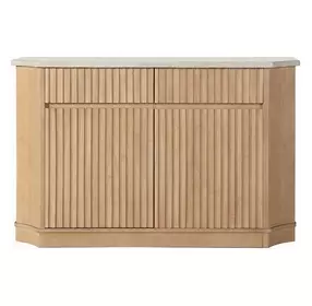 Qwin Gray and Natural 2 Door Marble Top Server