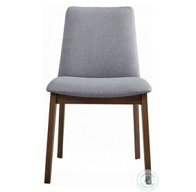 kaela Light Gray Fabric and Walnut Side Chair Set of 2
