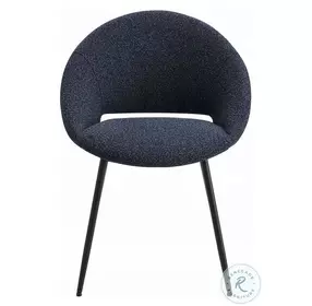 Klaus Black Boucle and Black Side Chair Set of 2
