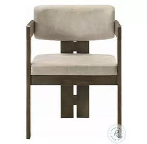 Destin Light Gray Polished Microfiber and Walnut Arm Chair