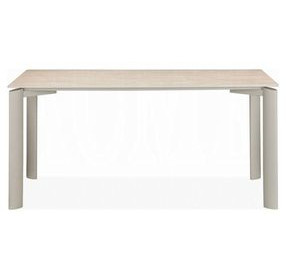 Ingram White and Light Gray 63" Rectangular Sintered Stone Top Dining Table