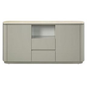 Ingram White and Light Gray 2 Door Ceramic Top Server