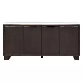 Edwyn White and Espresso 4 Door Marble Top Server