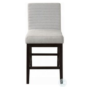 Edwyn Gray Linen and Espresso Counter Height Chair Set of 2