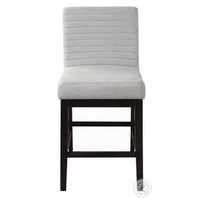 Edwyn Gray Linen and Espresso Counter Height Chair Set of 2