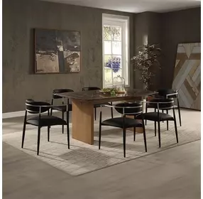 Jaramillo Natural 72" Rectangular Marble Top Dining Room Set