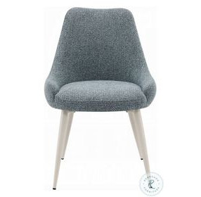 Laela Blue Boucle and Bone White Side Chair Set of 2