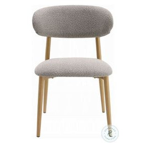 Kacey Gray Boucle and Natural Side Chair Set of 2