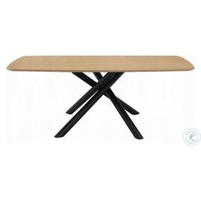 Lawton Natural and Black 79" Rectangular Dining Table