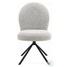 Lawton Gray Boucle and Black Side Chair with Swivel Set of 2