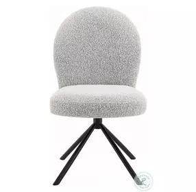 Lawton Gray Boucle and Black Side Chair with Swivel Set of 2