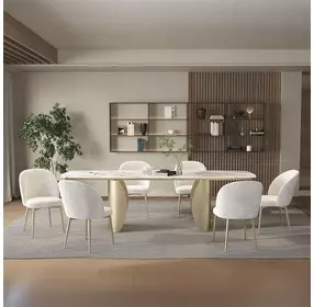 Cora White and Golden Champagne Extendable Dining Room Set