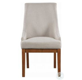Gilsea Fabric and Brown Synthetic Leather Brown Side Chair with Nailhead Trim Set of 2