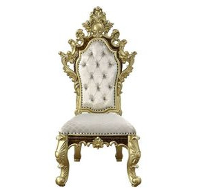 Desiderius Beige Upholstered Side Chair with Nailhead Trim Set of 2