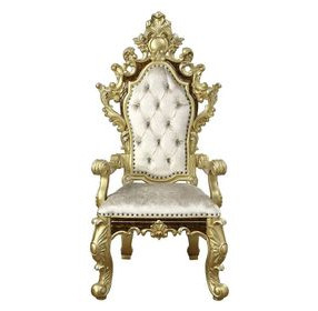 Desiderius Beige Upholstered Arm Chair with Nailhead Trim Set of 2