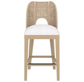 Frame White Upholstered Counter Height Stool