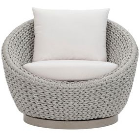 Savaii White Performance Fabric Outdoor Swivel Chair