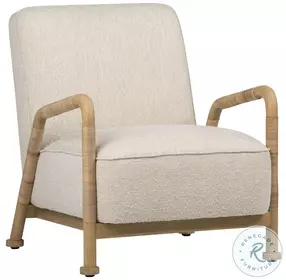 Clyd Ivory Upholstery And Natural Occasional Chair