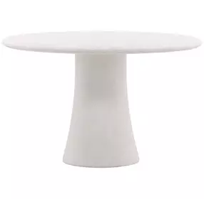 Jemina White 48" Outdoor Round Concrete Top Dining Table