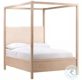 Emmaly Everest Cream And Light Warm Wash Queen Canopy Bed