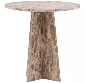 Caldwell Beige 30" Round Marble Top Bistro Table