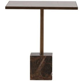 Kasen Brown and Green 28" Square Marble Top Bistro Table