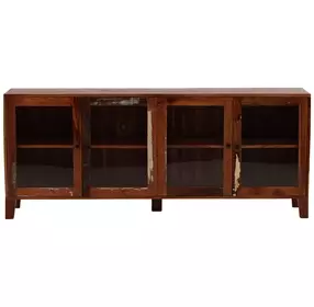 Persea Brown 4 Glass Door Sideboard