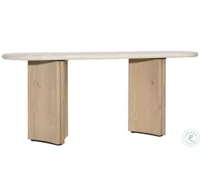 Oj Natural Wash And Cream Marble Console Table