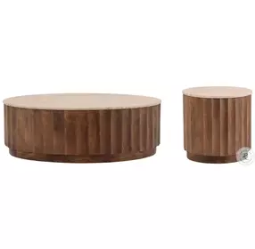 Milbur Natural And Medium Brown Occasional Table Set