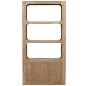 Leandra Weathered Natural 2 Door Bookcase