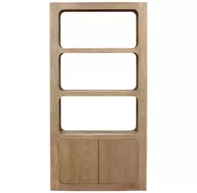 Leandra Weathered Natural 2 Door Bookcase