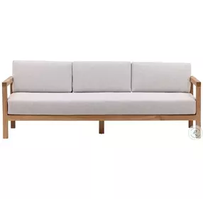 Bo Light Grey And Natural Teak 83" Outdoor Sofa