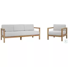 Bo Light Grey And Natural Teak Outdoor Living Room Set