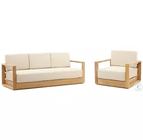 Darlen Sand And Natural Outdoor Living Room Set