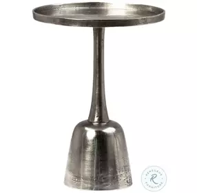 Wolva Raw Nickel And Black Patina 15" Side Table