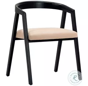Bale Matte Black And Light Taupe Upholstered Seat Dining Chair