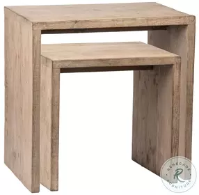 Merwi Light Warm Wash Sealed Nesting Tables Set of 2