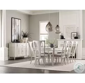 Carissa Eggshell Leg Extendable Dining Room Set