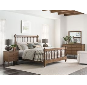 Arbor Bark Spindle Low Profile Bedroom Set