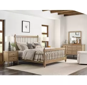 Arbor Oatmeal Spindle Low Profile Bedroom Set