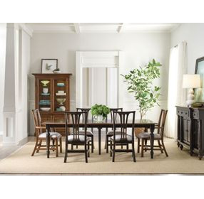 Nicholas Bridgetown Black and Heritage Maple Rectangular Extendable Dining Room Set