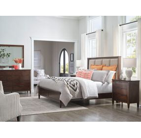 Spectrum Amaretto Upholstered Panel Bedroom Set